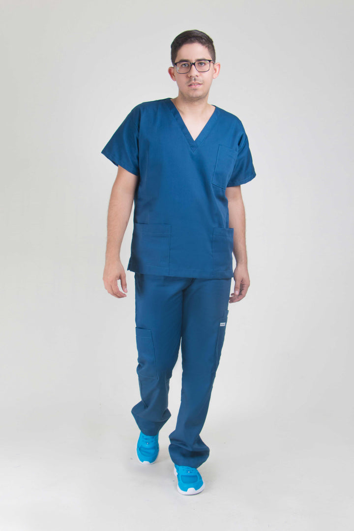 uniforme medico de hombre color azul cayo