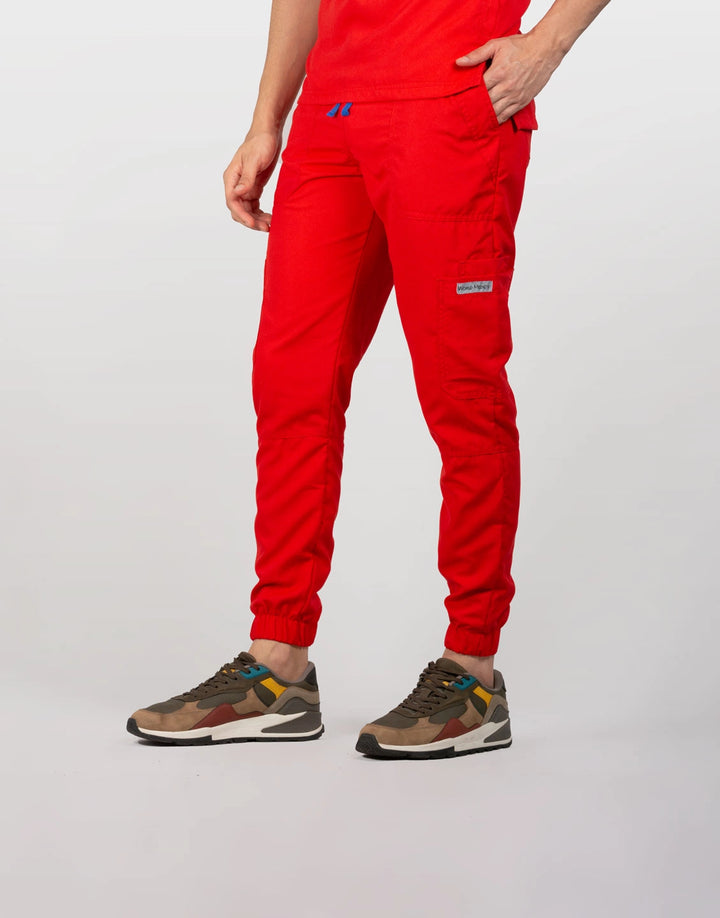 uniformes medicos hombre pantalon color rojo modelo mao