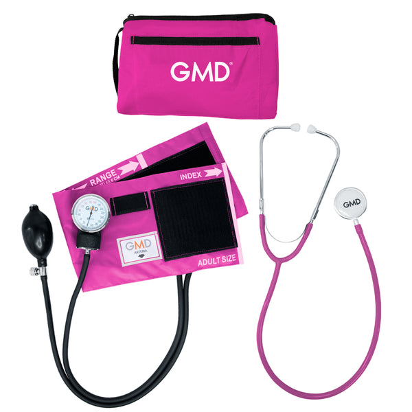 Kit Fucsia de Estetoscopio y Tensiómetro GMD
