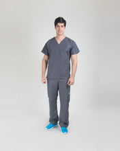 Load image into Gallery viewer, uniforme medico para hombre color gris plomo
