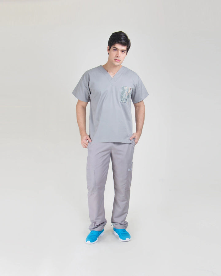 uniforme medico para hombre color gris 