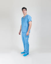 Load image into Gallery viewer, uniforme medicos para hombre celeste
