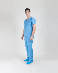 uniforme medicos para hombre celeste
