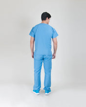 Load image into Gallery viewer, uniforme medicos para hombre color celeste 
