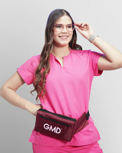 uniformes de enfermeria cuello abierto modelo hindi color fucsia