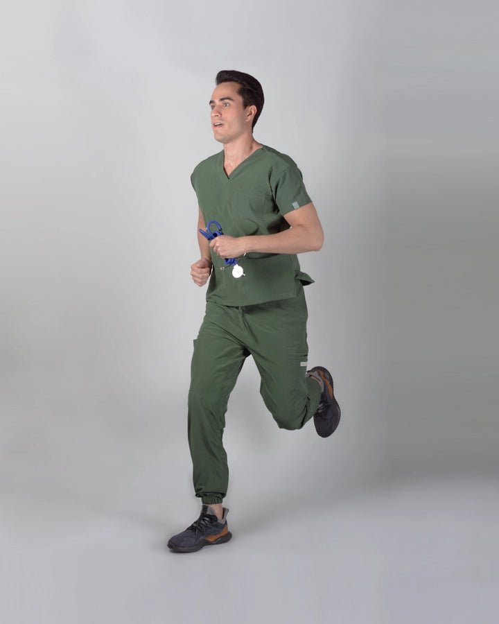 uniforme de medicina scrub stretch color olivo