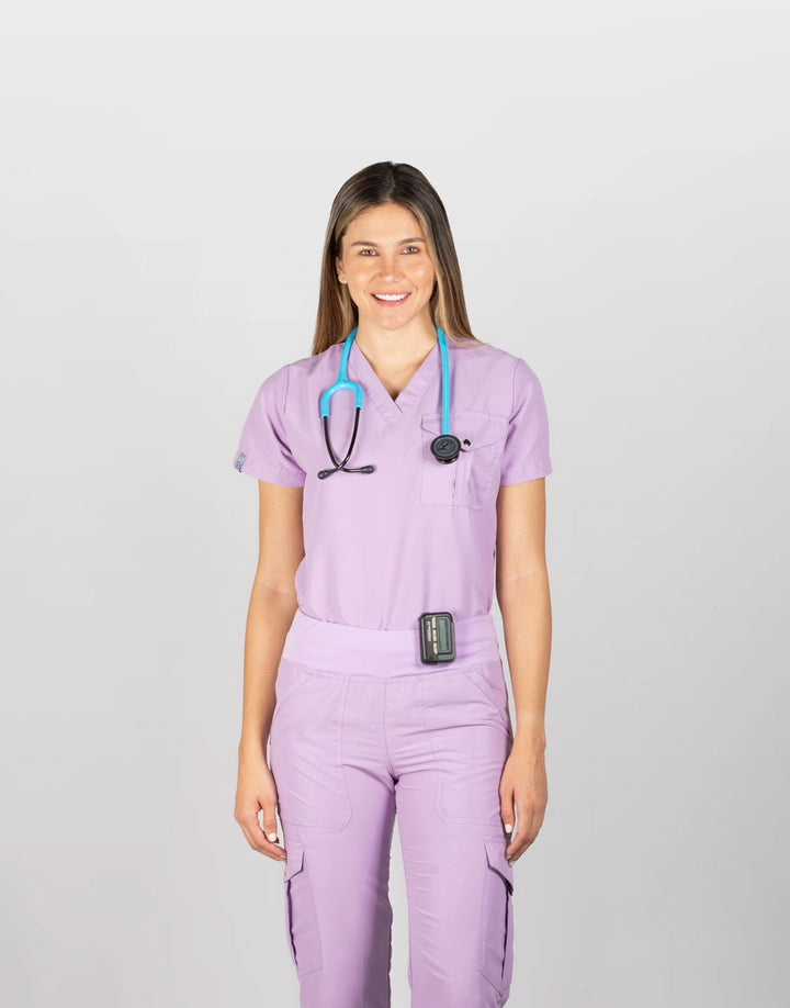 uniformes de enfermeria lila modelo barbie
