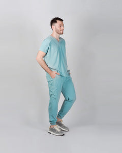 uniformes de medicina modelo scrub stretch color aqua