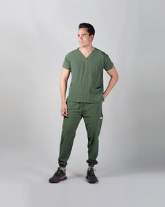 uniformes de medicina modelo scrub stretch color olivo