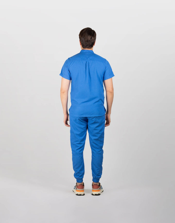 uniformes medicos hombre azul rey modelo mao