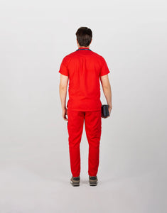 uniformes medicos hombre rojo modelo mao